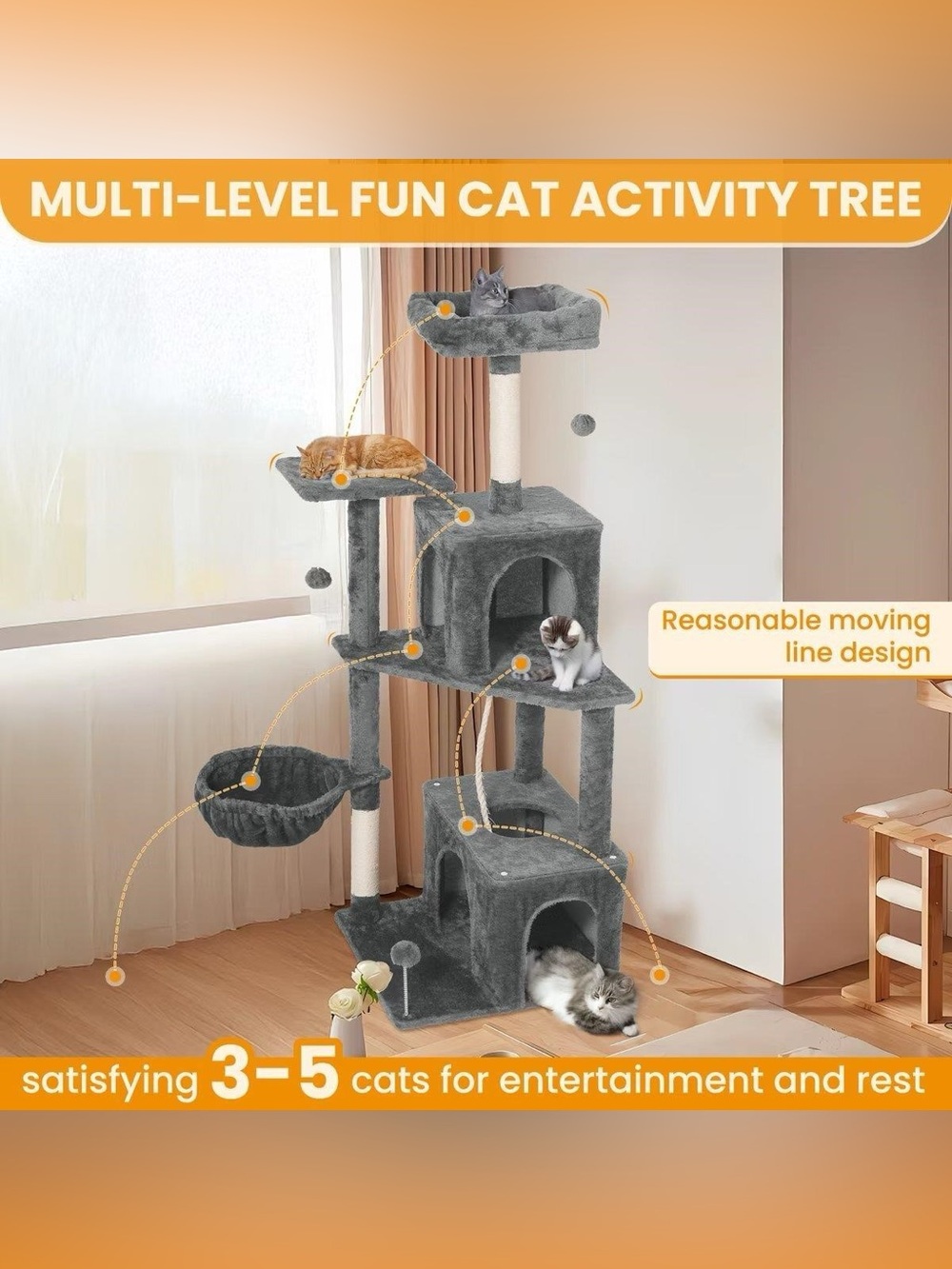 NEW-Multi layer Plush Cat Tree